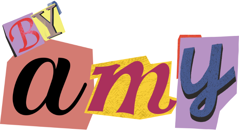 the word Amy written in letters cutout from magazines